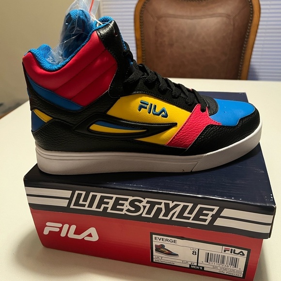 New Men's Fila Everge Multi-Color Synthetic Lifestyle Sneakers Shoes Size 8 - Picture 4 of 8